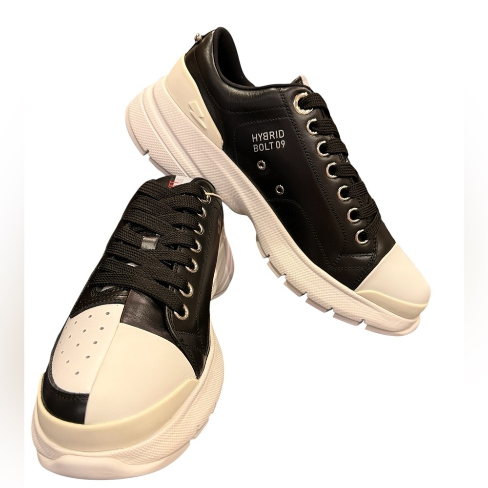 Neil Barrett Hybrid Bolt 09 Black White Streetwear Skater Edgy Sneakers Sz 8